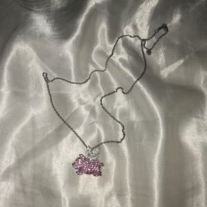 Iced Out Flying Pig Necklace✨